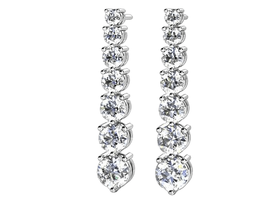 Three Prong Graduated Diamond Earrings 925 silver lab grown diamond earrings authentic supplier primary photograph