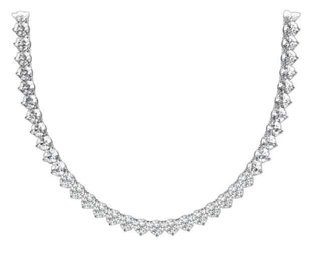 Three Prong Straight Line Necklace 925 silver lab grown diamond necklace authentic supplier primary photograph