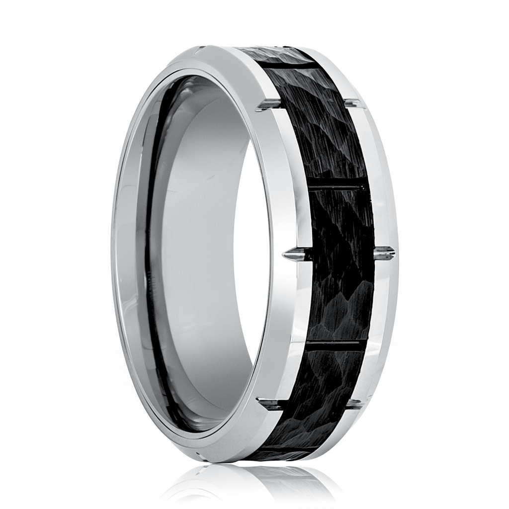 THYROS — hero shot — men's tungsten carbide wedding ring | Aydins Jewelry