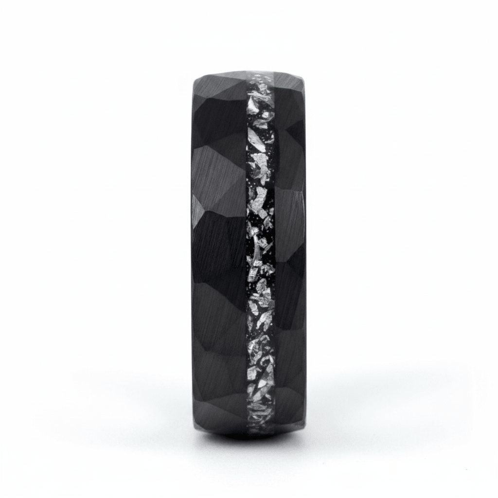 TITANIS — Front-facing straight-on view — men's tungsten wedding ring.