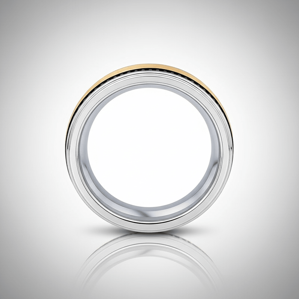 TREGAN — alternate angle — men's tungsten carbide wedding ring | Aydins Jewelry
