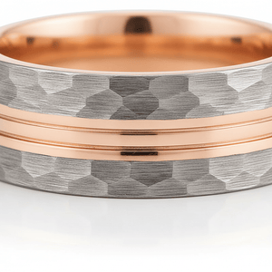 TROOPER — Extreme macro detail — men's tungsten wedding ring.