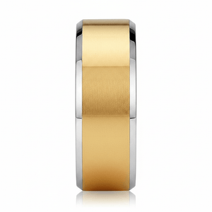 TROOPER — angled view — men's tungsten carbide wedding ring | Aydins Jewelry