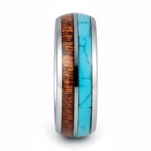 TURKOA — Front-facing straight-on view — men's tungsten wedding ring.