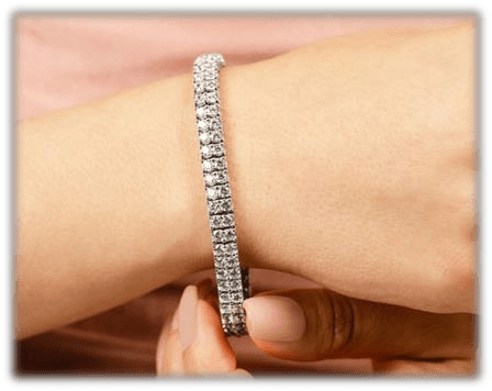 Two Row Diamond Tennis Bracelet 925 silver lab grown diamond bracelet authentic supplier lifestyle photograph