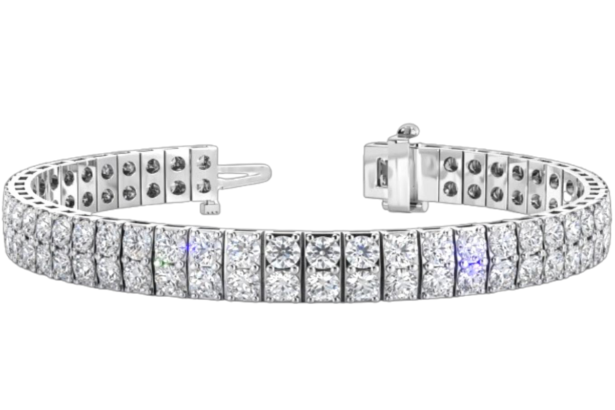 Two Row Diamond Tennis Bracelet 925 silver lab grown diamond bracelet authentic supplier primary photograph