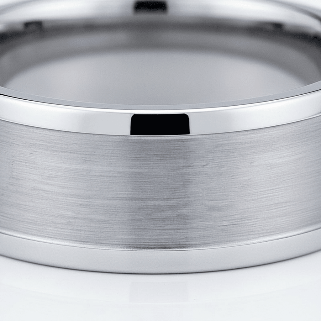 VAGA — close-up detail — men's tungsten carbide wedding ring | Aydins Jewelry