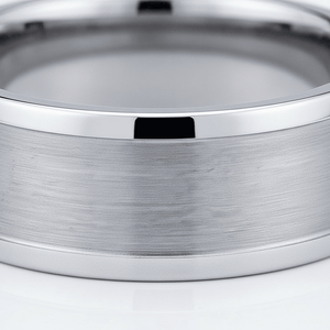 VAGA — close-up detail — men's tungsten carbide wedding ring | Aydins Jewelry