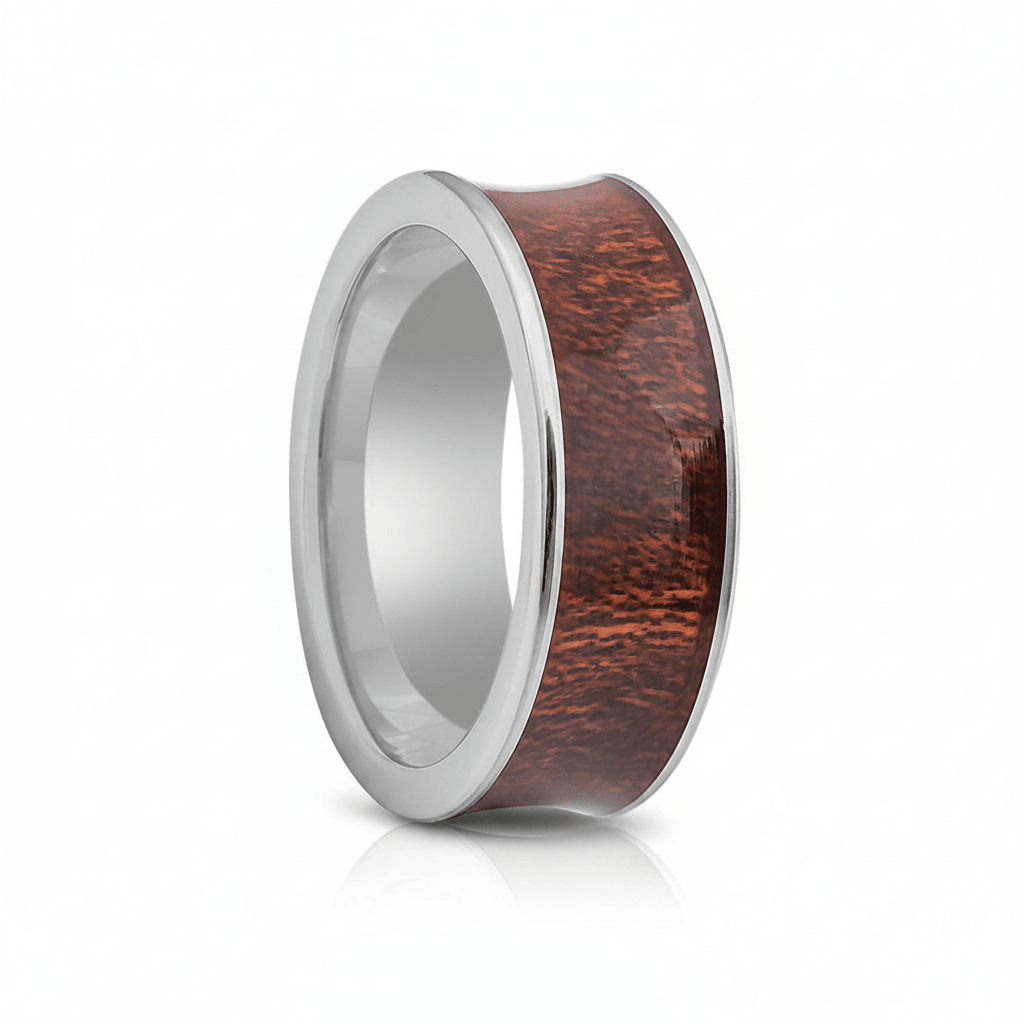 VANISH — Hero product shot — men's tungsten wedding ring.