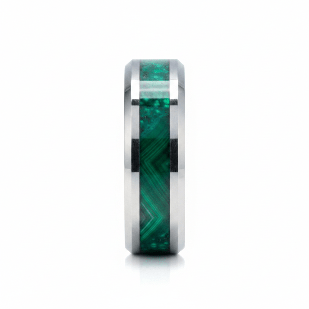 VERDORA — Front-facing straight-on view — men's tungsten wedding ring.