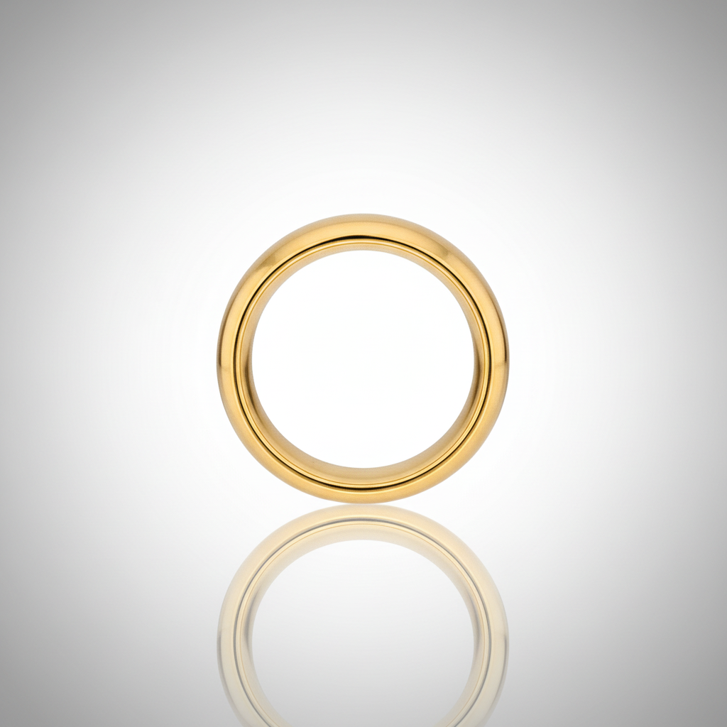 VIGILANT - Center-through axial view - men's tungsten wedding ring.
