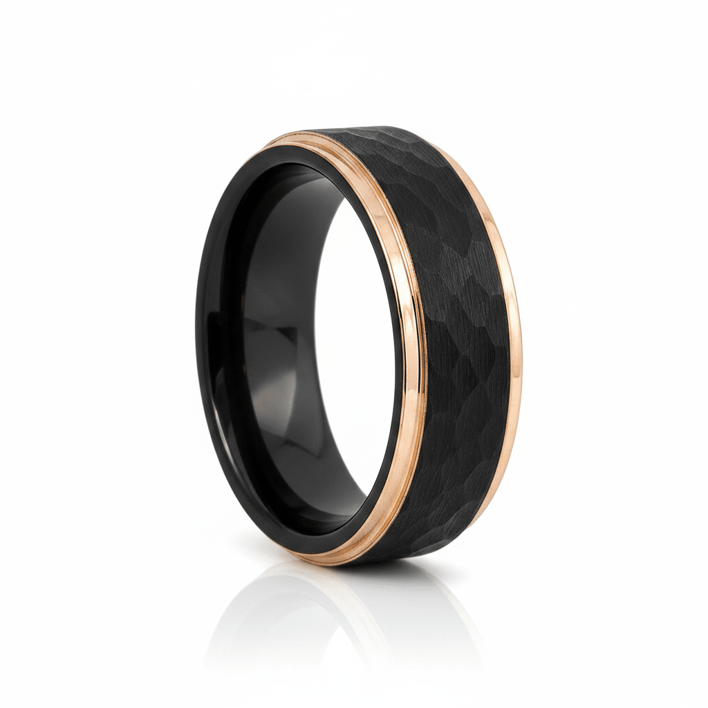 VOLANTIS — hero shot — men's tungsten carbide wedding ring | Aydins Jewelry