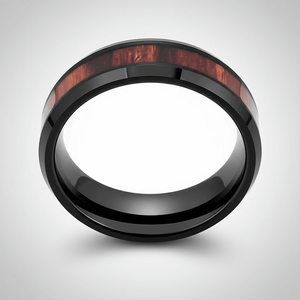WARDEN — Center-through axial view — men's tungsten wedding ring.
