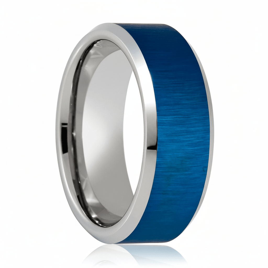 WAYLON — Hero product shot — men's tungsten wedding ring.