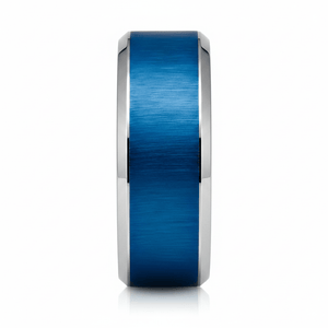 WAYLON — Front-facing straight-on view — men's tungsten wedding ring.