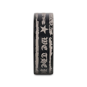 WE THE PEOPLE black tungsten carbide ring, view view