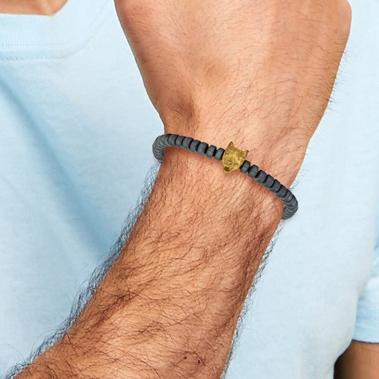 Wolf's Guard Men's Stainless Steel Wolf Head Bracelet
