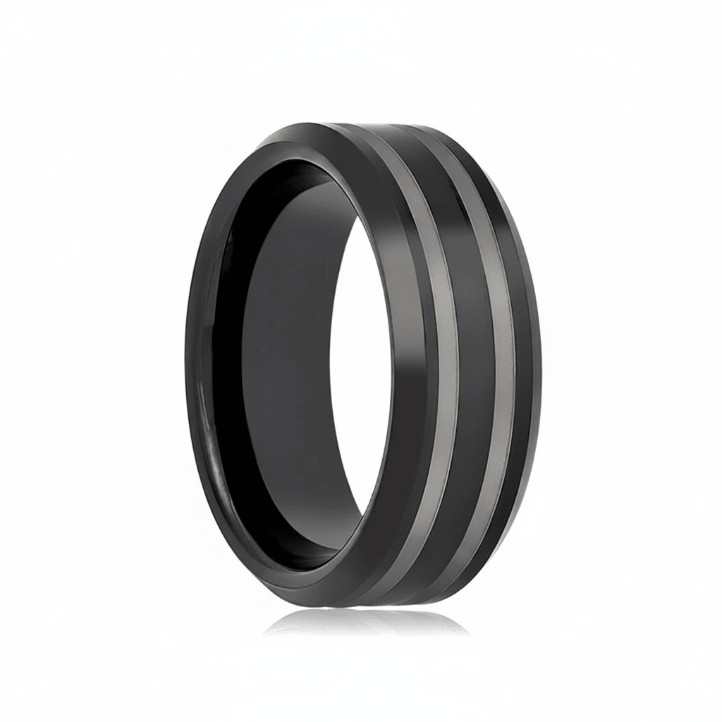 WOLSEY — hero shot — men's tungsten carbide wedding ring | Aydins Jewelry