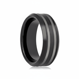 WOLSEY — hero shot — men's tungsten carbide wedding ring | Aydins Jewelry