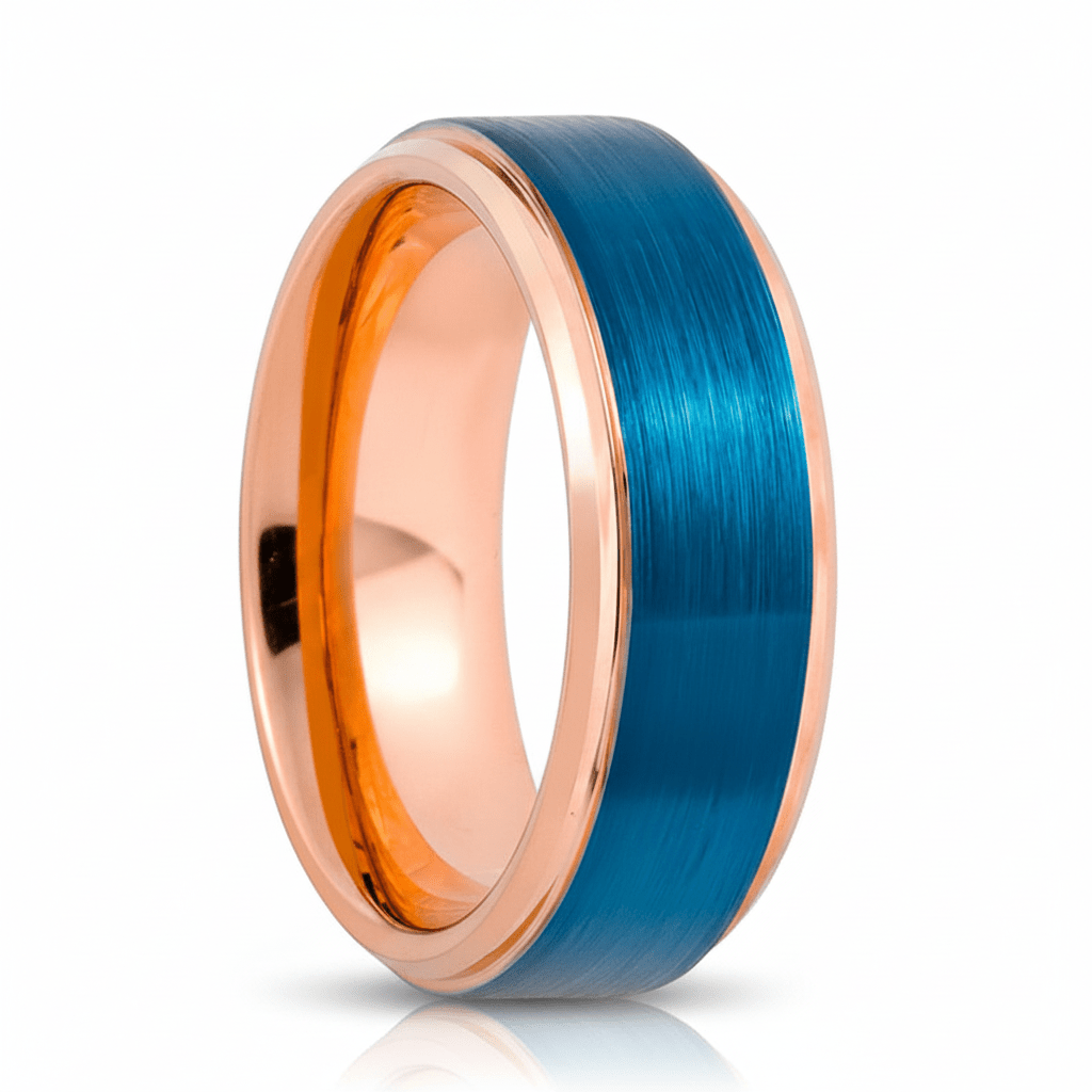 ZION — Hero product shot — men's tungsten wedding ring.
