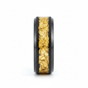 ZORYN — Front-facing straight-on view — men's tungsten wedding ring.