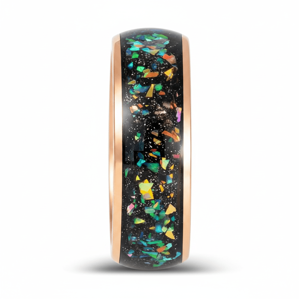 ZUFAR — Front-facing straight-on view — men's tungsten wedding ring.