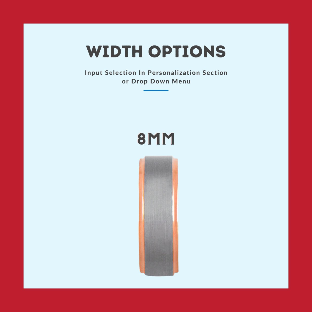 AMIDA | Multi Color Box Wood, Silver Tungsten Ring, Brushed, Rose Gold Stepped Edge - Rings - Aydins Jewelry - 3