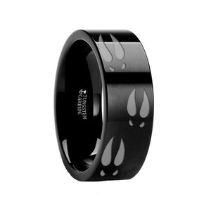 Animal Design Ring - Deer Print - Deer Track - La Tungsten Carbide men's wedding band, image 2