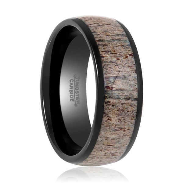 ARNEB | Tungsten Ring Deer Antler Inlay - Rings - Aydins Jewelry - 1