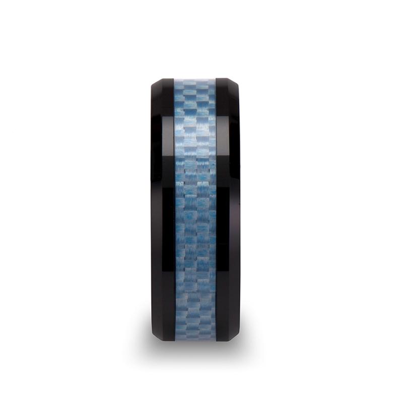 AZIEL Black Ceramic men's wedding band, image 3