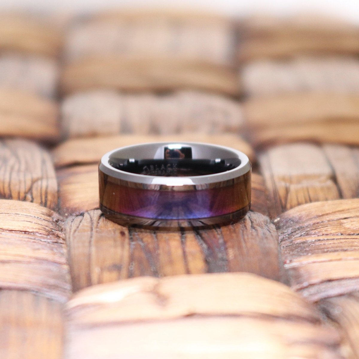BARRACUDA Black Ceramic men's wedding band, image 5