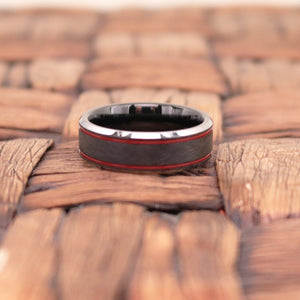 BELARIO — alternate angle — men's tungsten carbide wedding ring | Aydins Jewelry