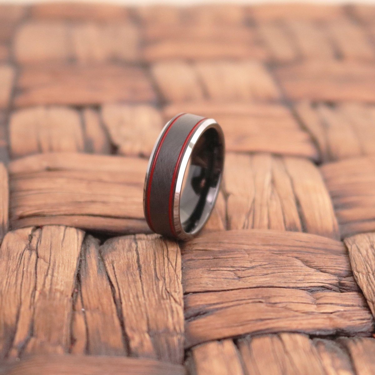 BELARIO — angled view — men's tungsten carbide wedding ring | Aydins Jewelry