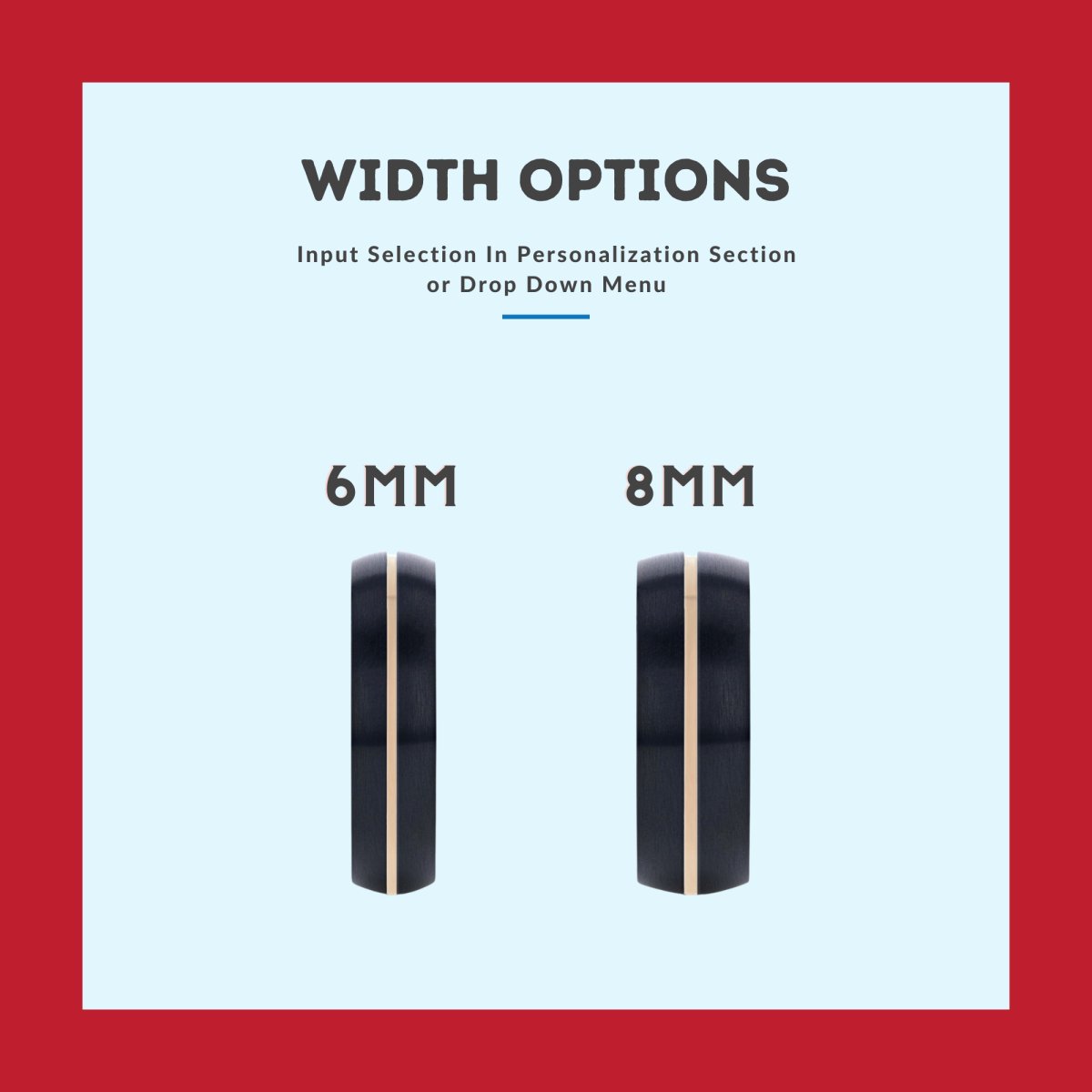 BOLD | Red Ring, Black Tungsten Ring, Rose Gold Groove, Domed - Rings - Aydins Jewelry - 3
