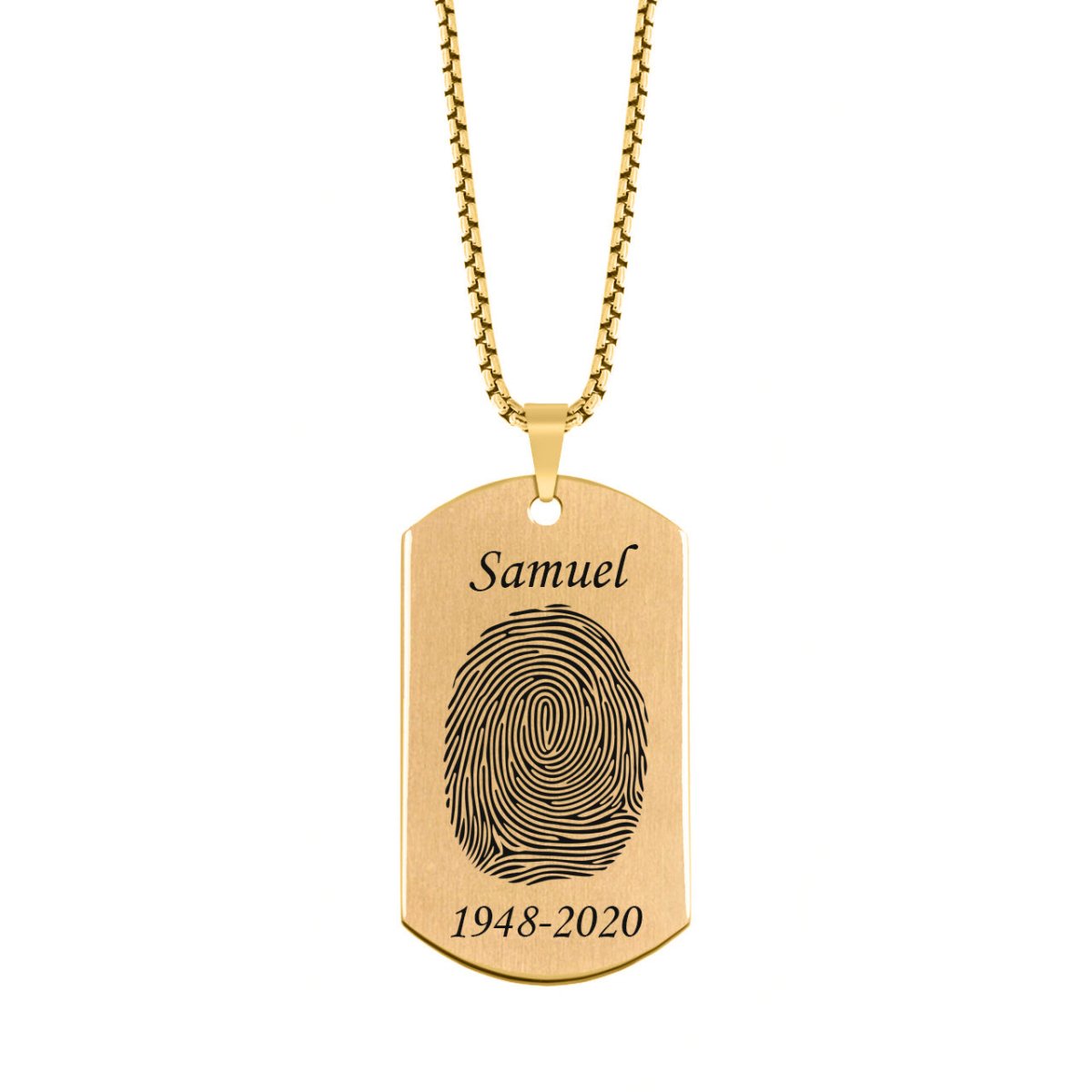Brushed Stainless Steel Fingerprint Dog Tag Necklace - Pendant > Fingerprint Necklace > Fingerprint Jewelry > Memorial Jewelry > Stainless Steel Fingerprint Necklace > Fingerprint Charm > Signature Jewelry > Photo Pendant > Real Photo Jewelry > - Aydins Jewelry - 1