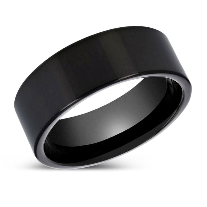 BURNSLEY | Black Ring, Black Tungsten Ring, Shiny, Flat - Rings - Aydins Jewelry - 2