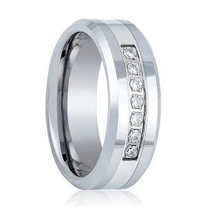 CETUS — hero shot — men's tungsten carbide wedding ring | Aydins Jewelry