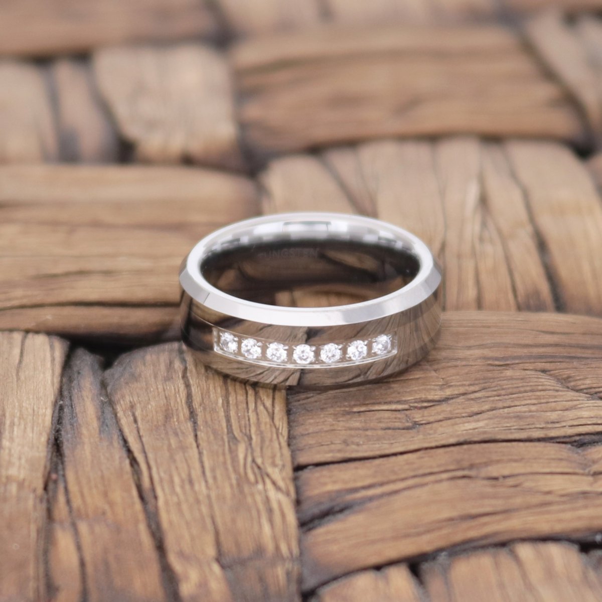 CETUS — alternate angle — men's tungsten carbide wedding ring | Aydins Jewelry