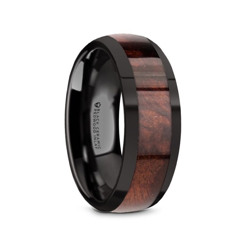 CLARET Black Ceramic men's wedding band, image 1