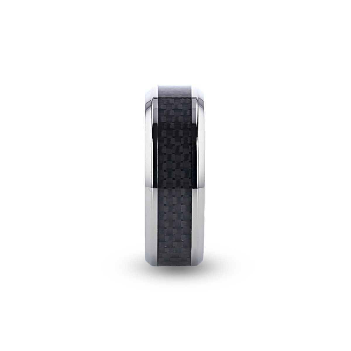 COLOSSEUM | Silver Titanium Ring, Black Carbon Fiber - Rings - Aydins Jewelry - 3