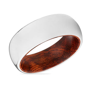 COVEN | Snake Wood, Silver Tungsten Ring, Shiny, Domed - Rings - Aydins Jewelry - 2
