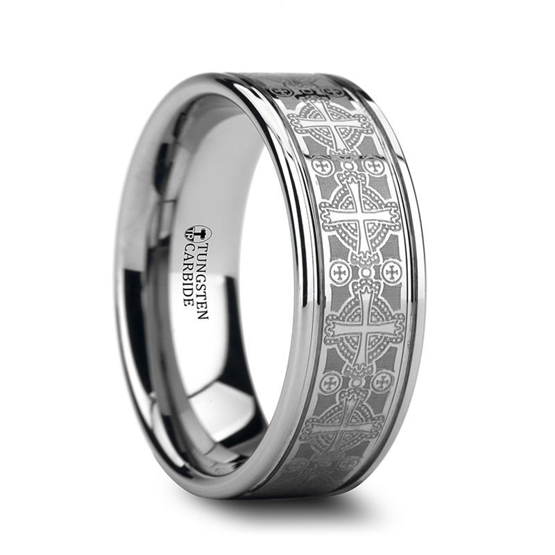 DEACON Tungsten Carbide men's wedding band, image 1
