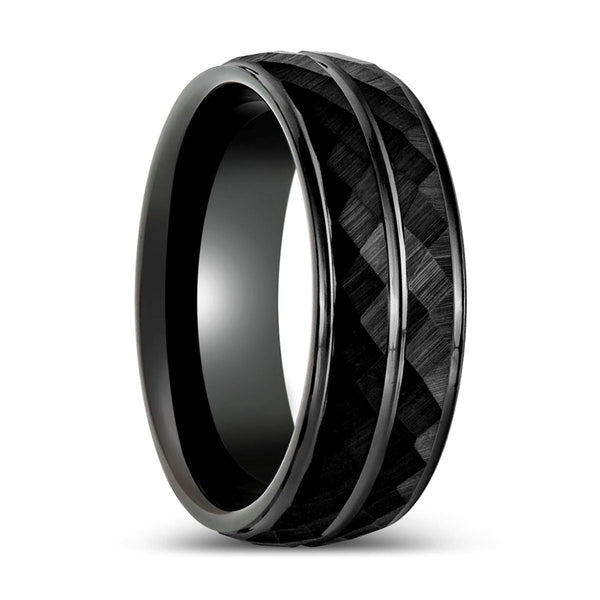 DEIMOS | Black Tungsten Ring Diamond Finish - Rings - Aydins Jewelry - 1