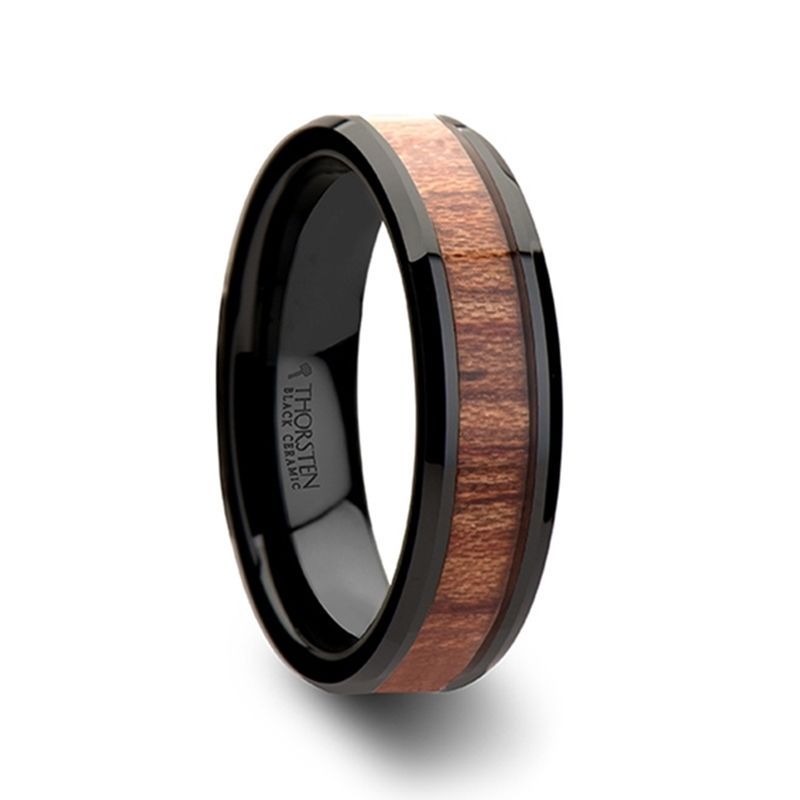 DENALI Black Ceramic men's wedding band, image 4