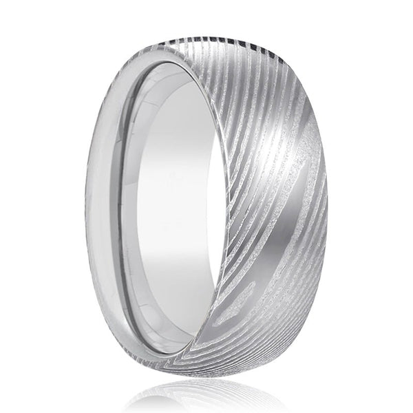 DORIAN | Silver Ring, Silver Damascus Steel, Domed - Rings - Aydins Jewelry - 1