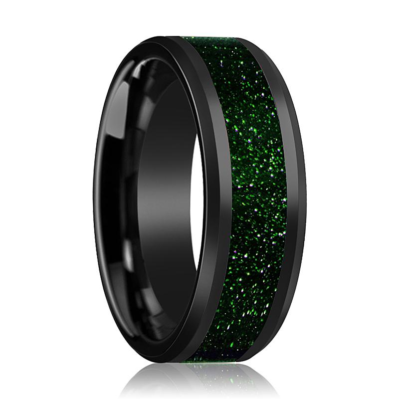 GIOVANNI Black Ceramic men's wedding band, image 1