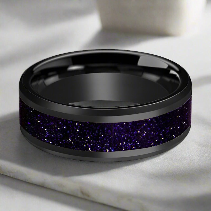 MELO Black Ceramic men's wedding band, image 3