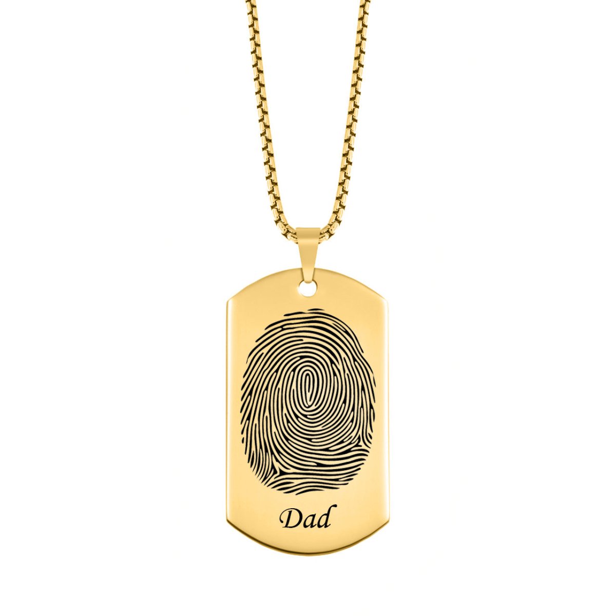 Fingerprint Dog Tag with Name High Polished - Pendant > Fingerprint Necklace > Fingerprint Jewelry > Memorial Jewelry > Stainless Steel Fingerprint Necklace > Fingerprint Charm > Signature Jewelry > Photo Pendant > Real Photo Jewelry > - Aydins Jewelry - 3
