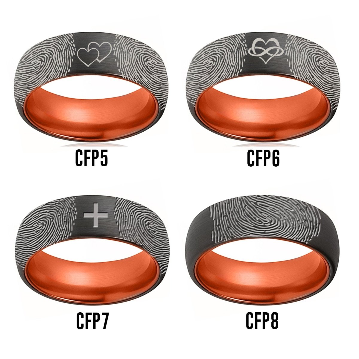 Fingerprint Ring | Mens Wedding Band, Couple Wedding Ring, Memorial Ring - Fingerprint Rings - Aydins Jewelry - 4