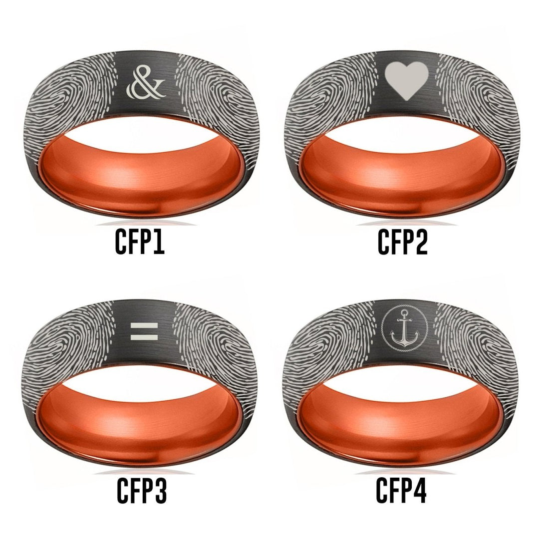 Fingerprint Ring | Mens Wedding Band, Couple Wedding Ring, Memorial Ring - Fingerprint Rings - Aydins Jewelry - 3